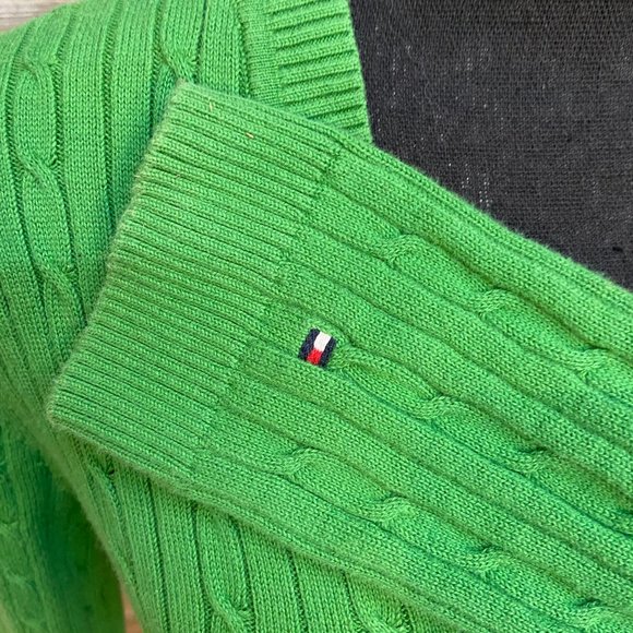 💚 Bright Green Tommy Hilfiger Sweater 💚 - Picture 2 of 7